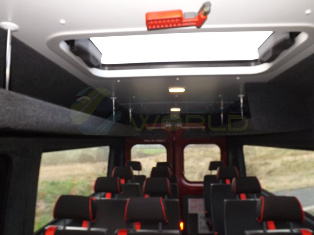 17 Seat Peugeot Boxer Drive On Car Licence School Minibus Leasing Interior Roof Hatch Safety Hammer