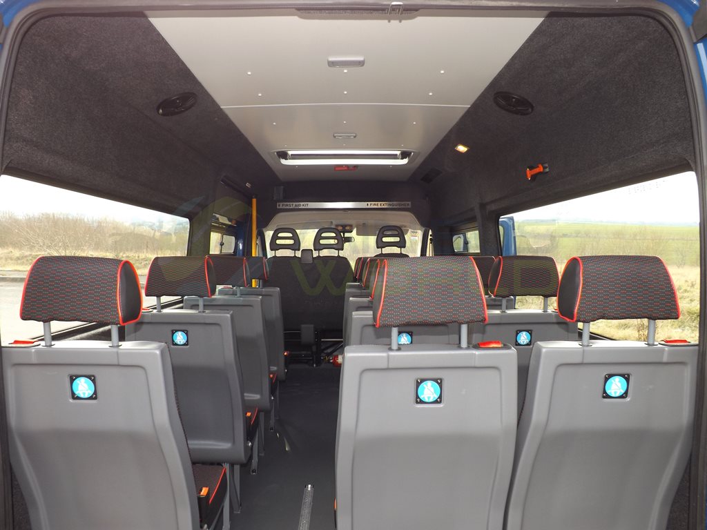 17 Seat Peugeot Flexi School Minibus Leasing Interior Seat Back
