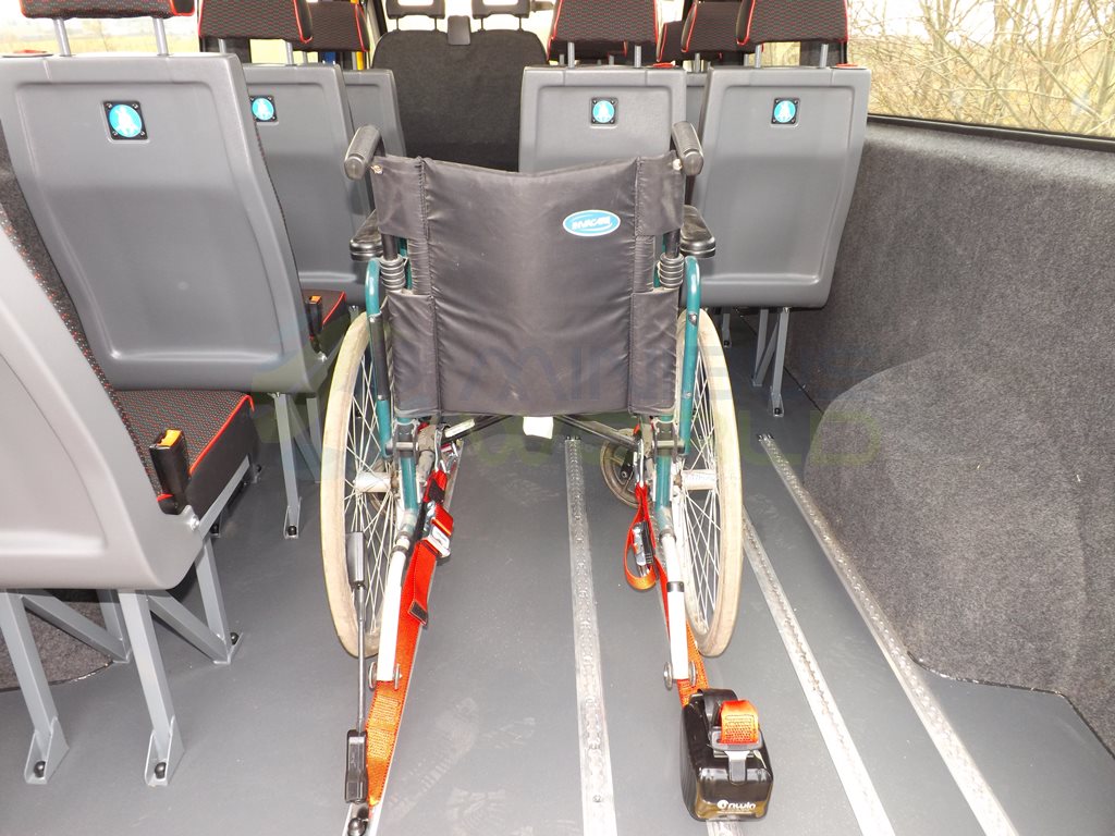 17 Seat Peugeot Flexi School Minibus Leasing Interior Wheelchair Secured Tracks