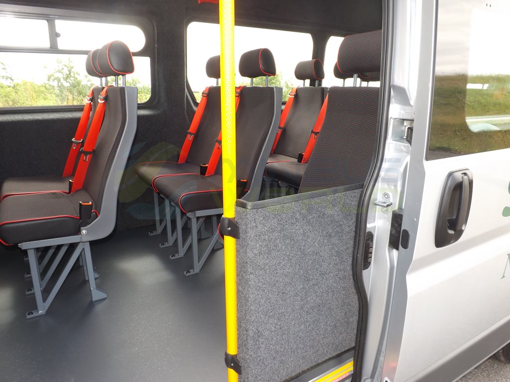17 Seat Peugeot Boxer CanDrive Maxi Minibus Leasing Interior Seating Grab Handle