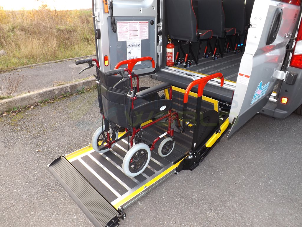 17 Seat Peugeot Boxer Wheelchair Accessible Minibus Leasing Exterior Rear Wheelchair Lift Close