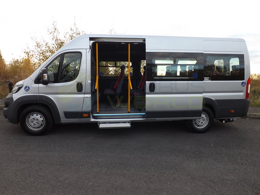 17 Seat Peugeot Boxer Wheelchair Accessible Minibus Leasing Exterior Right Side Door Open