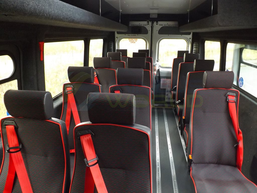 17 Seat Peugeot Boxer Wheelchair Accessible Minibus Leasing Interior Seating