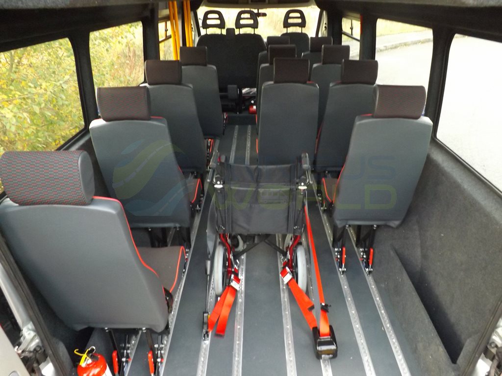 17 Seat Peugeot Boxer Wheelchair Accessible Minibus Leasing Interior Seating Wheelchair Secured