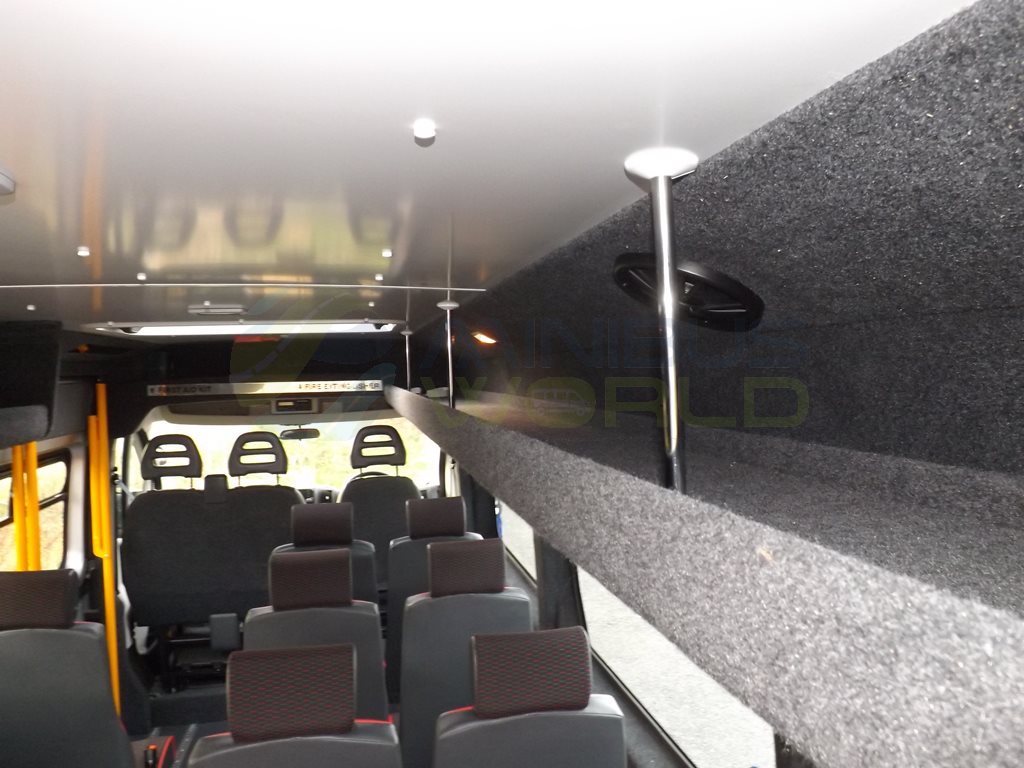 17 Seat Peugeot Boxer Wheelchair Accessible Minibus Leasing Interior Storage Shelf Nearside