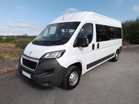 Peugeot Boxer 17 Seat CanDrive Professional Flexi Euro 6 ULEZ Compliant Minibus in White For Sale with Air Conditioning Cruise Control and Parking Sensors Peugeot Boxer CanDrive Professional Flexi 17 Seat Minibus