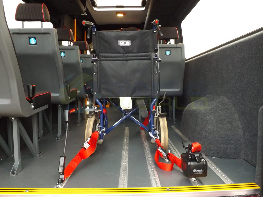 17 Seat Peugeot Boxer CanDrive Flexi School Minibus Leasing Interior Wheelchair Restraints