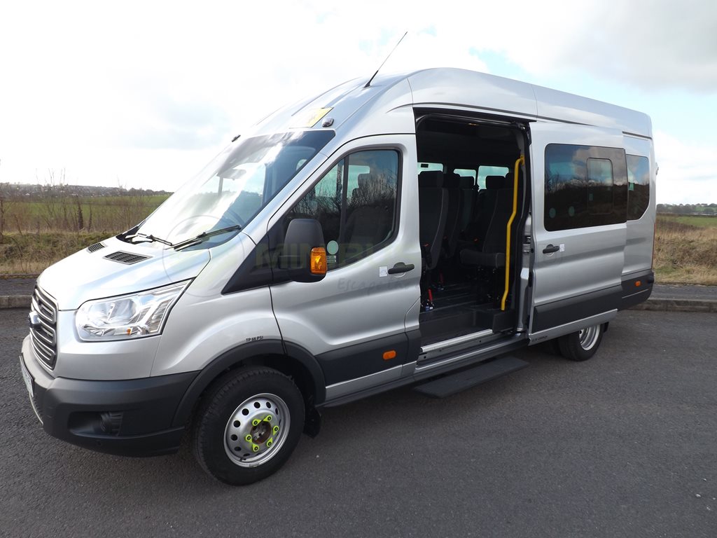 17 Seat Ford Transit Wheelchair Accessible Minibus Leasing Exterior Front Right Side Door