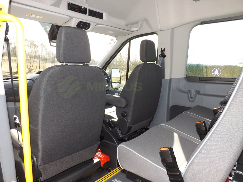 17 Seat Ford Transit Wheelchair Accessible Minibus Leasing Interior CAB Seats Rear View