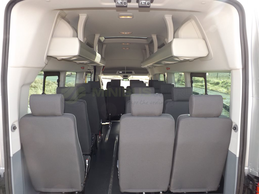 17 Seat Ford Transit Wheelchair Accessible Minibus Leasing Interior Seat Rear Overhead Storage