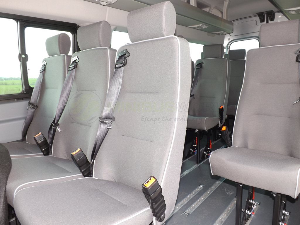 17 Seat Ford Transit Wheelchair Accessible Minibus Leasing Interior Seat Restraints