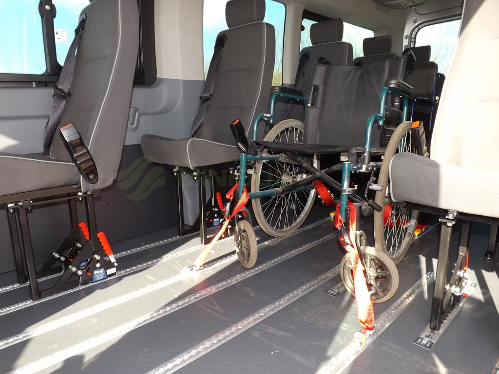 17 Seat Ford Transit Wheelchair Accessible Minibus Leasing Interior Wheelchair Secured