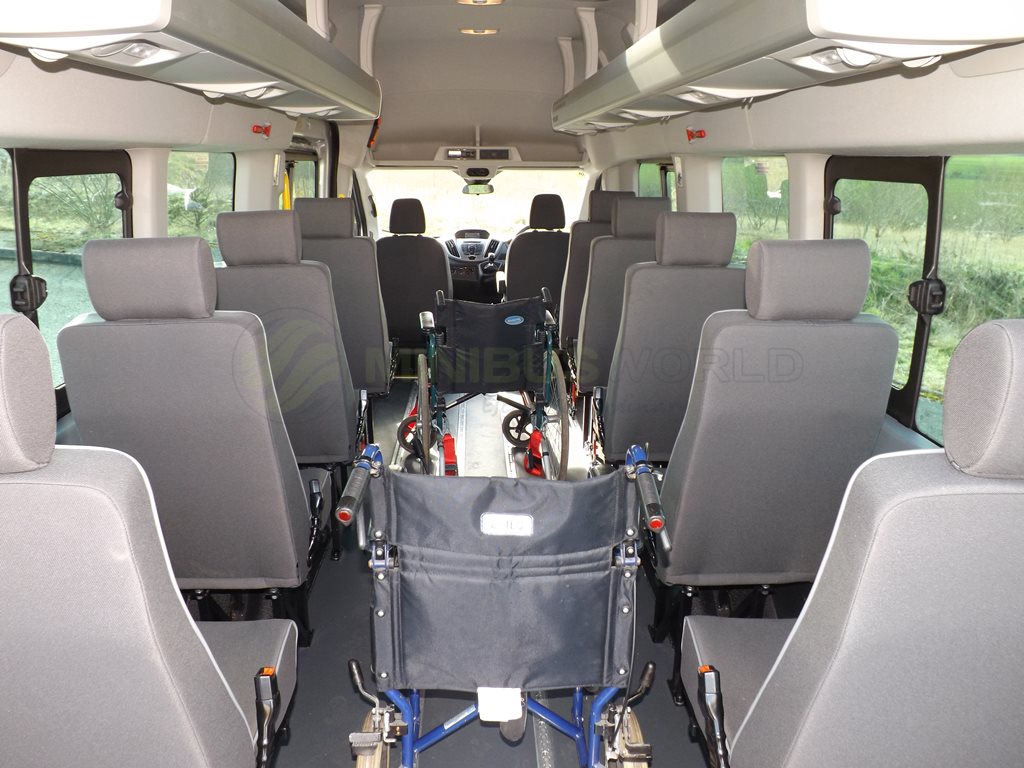 17 Seat Ford Transit Wheelchair Accessible Minibus Leasing Interior Wheelchairs Secured