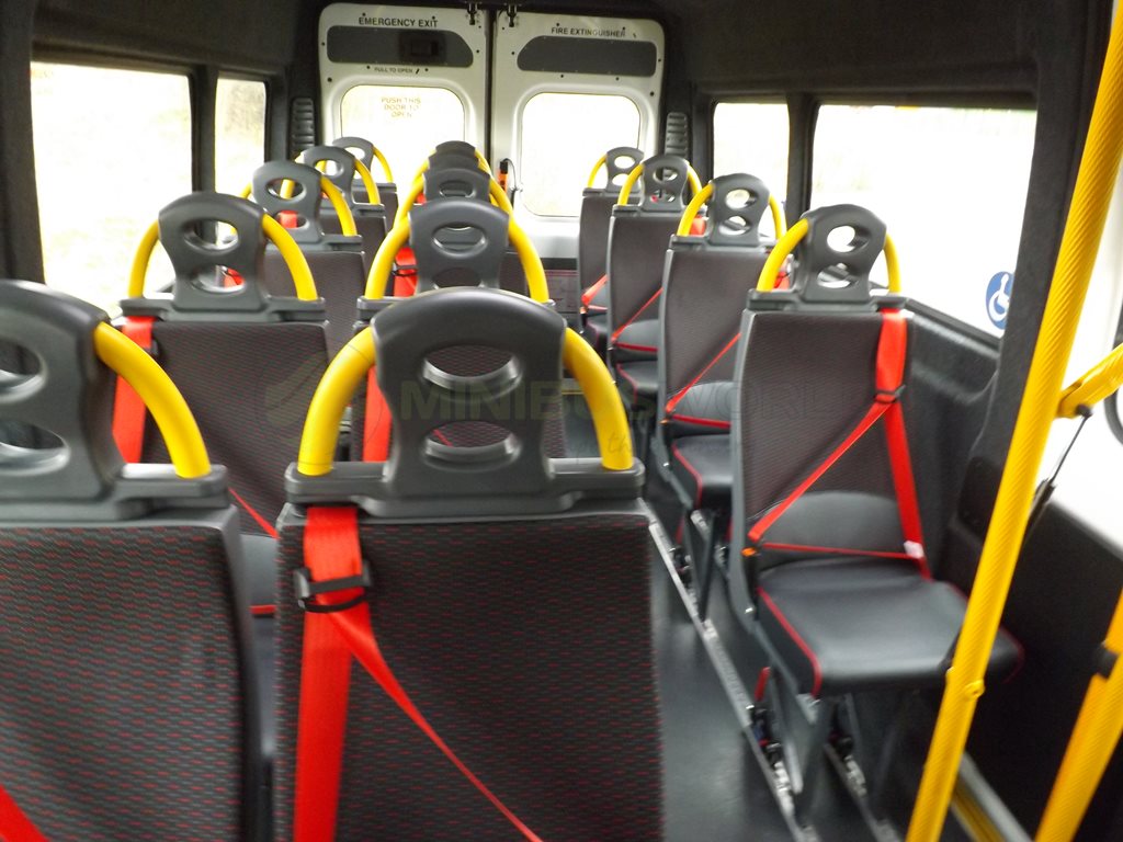 17 Seat Peugeot Boxer Wheelchair Accessible CanDrive Minibus Leasing Interior Seating