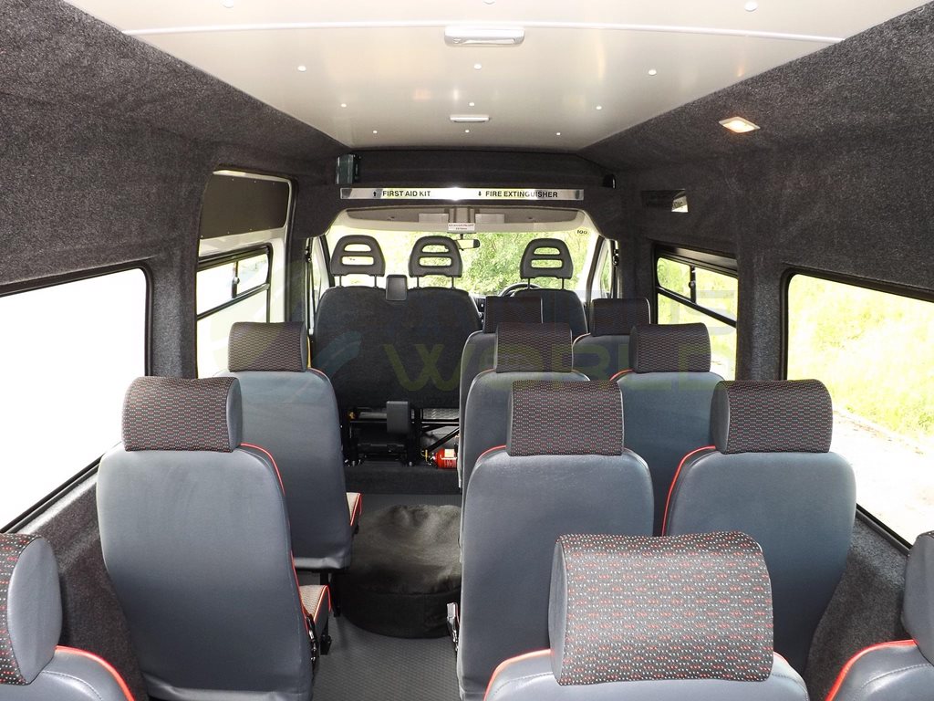 Euro 6 17 Seat School Minibus Leasing Interior Seating Rear View