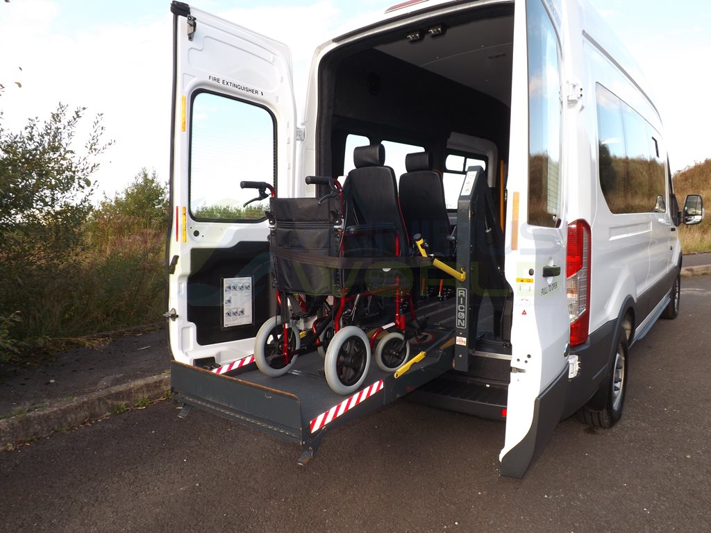 Brand New Ford Transit CanDrive EasyOn M1 Registered Euro 6 ULEZ Compliant 9 Seat Wheelchair Accessible Minibus with Onboard Lift in White For Sale