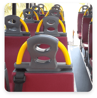 Accessible minibus grab headrests