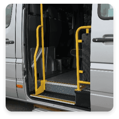 Accessible minibus grab rails
