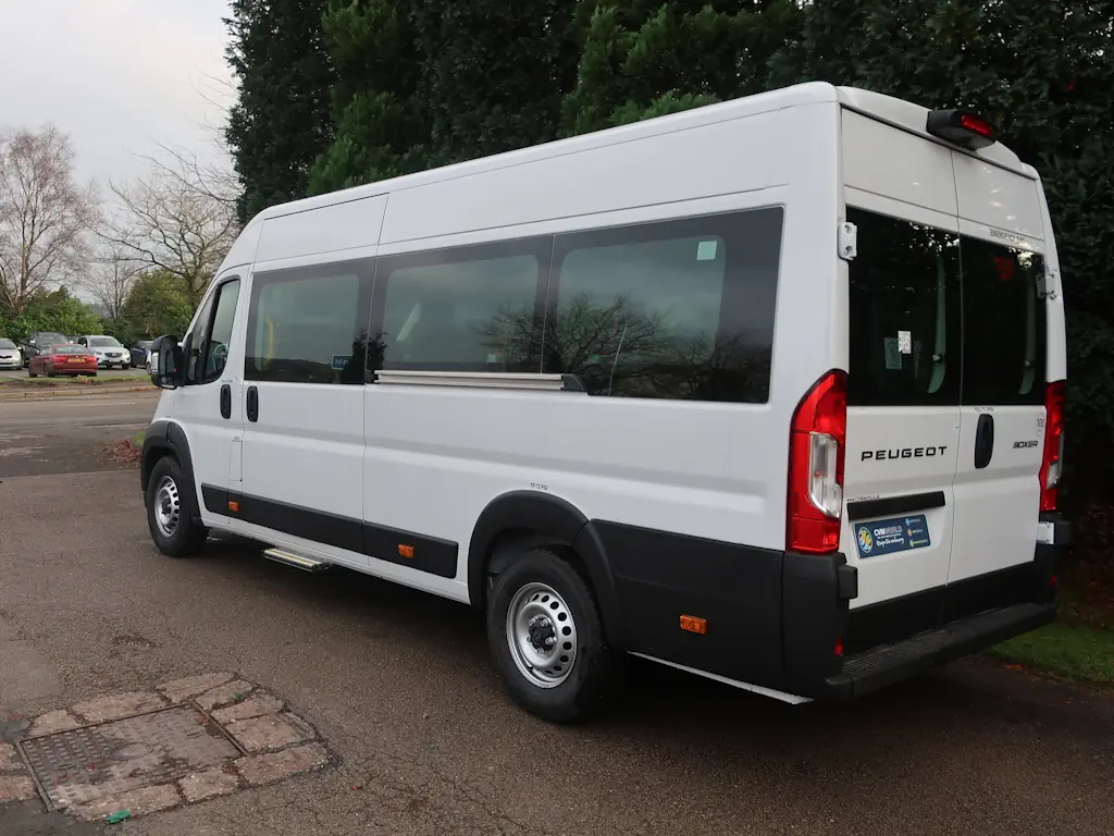 Peugeot-Boxer-Professional-17-Seat-EasyOn-Wheelchair-Accessible-Minibus-With-Onboard-Lift-For-Sale-External-Rear-Left