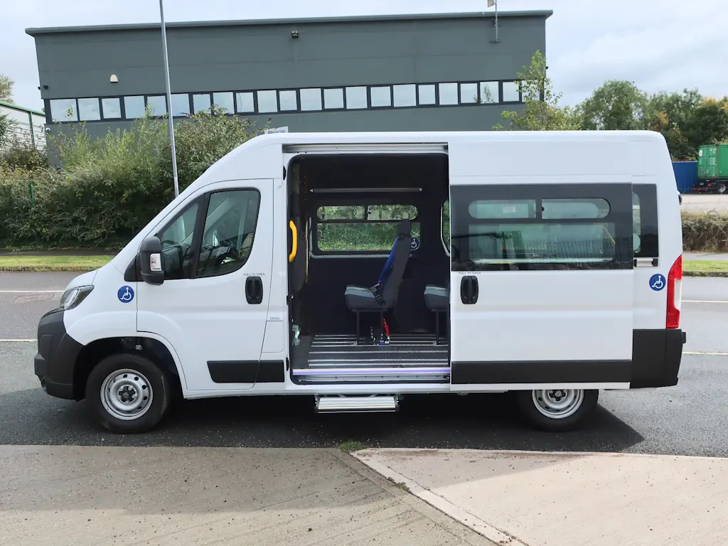 Peugeot-Boxer-Professional-9-Seat-CanDrive-EasyOn-Minibus-For-Sale-External-Nearside-Open-With-Grab-Handle