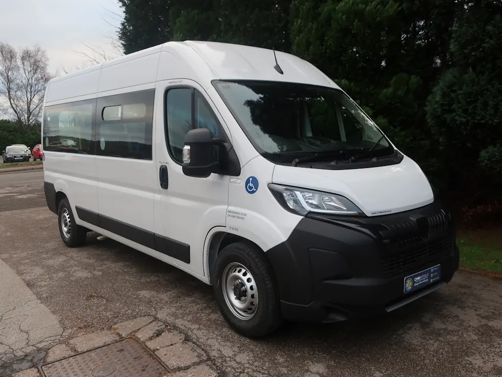 Peugeot-Boxer-Professional-9-Seat-EasyOn-Wheelchair-Accessible-Minibus-With-Onboard-Lift-For-Sale-External-Front-Offside