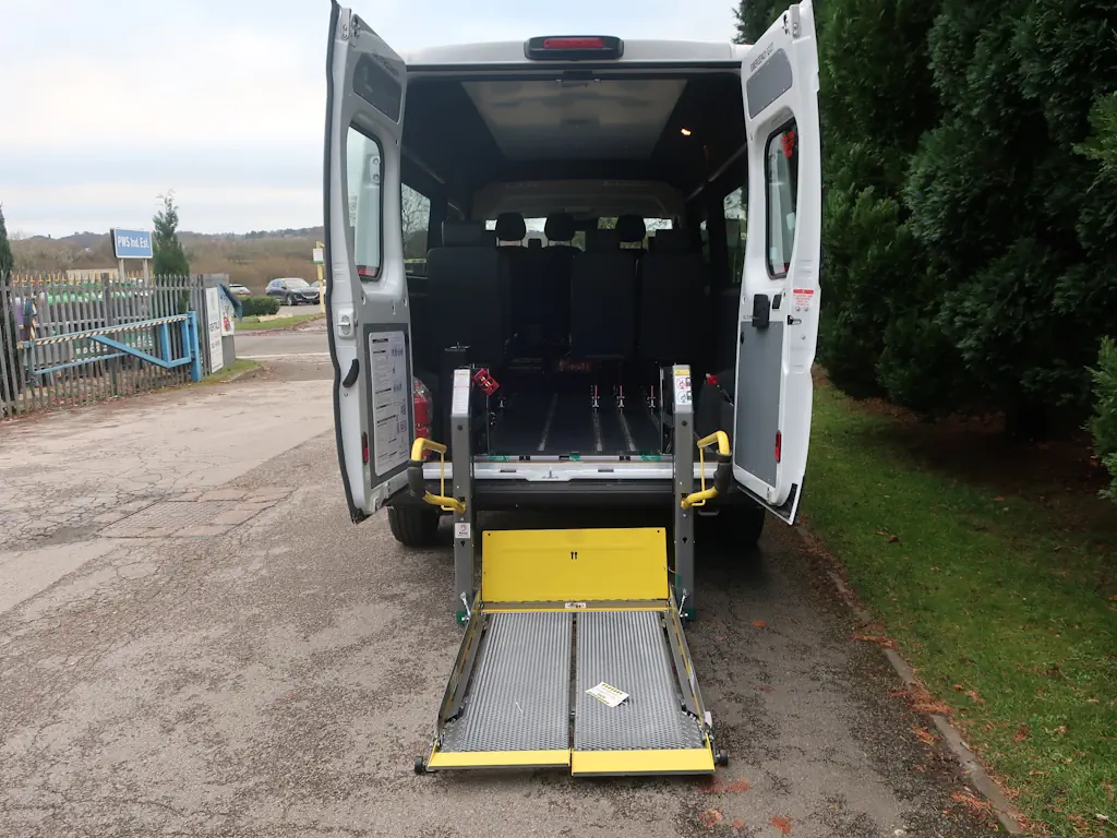 Peugeot-Boxer-Professional-9-Seat-EasyOn-Wheelchair-Accessible-Minibus-With-Onboard-Lift-For-Sale-External-Rear-Lift