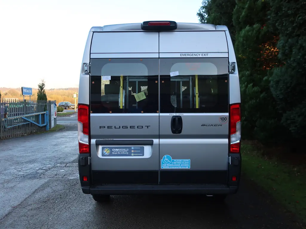 Peugeot-Boxer-Professional-L3-H2-14-Seat-EasyOn-Wheelchair-Accessible-Minibus-With-Onboard-Lift-For-Sale-External-Rear