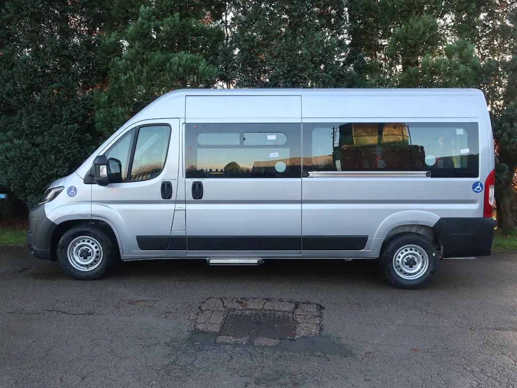 Peugeot-Boxer-Professional-L3-H2-14-Seat-EasyOn-Wheelchair-Accessible-Minibus-With-Onboard-Lift-For-Sale-External-Side-Left