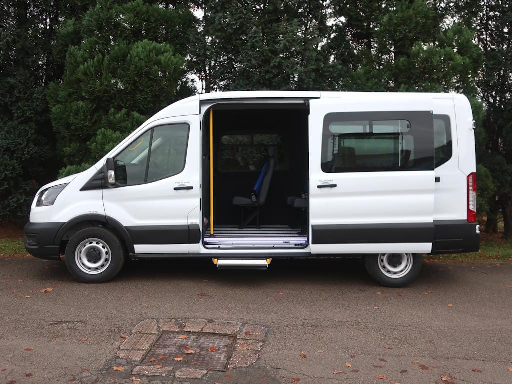 Ford-Transit-14-Seat-Minibus-External-Nearside-Door-Open