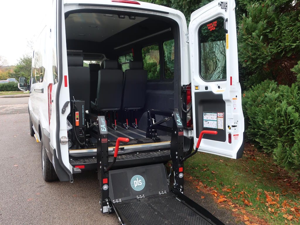 Ford-Transit-Leader-9-Seat-Wheelchair-Accessible-Minibus-For-Sale-External-Rear-PLS-Lift
