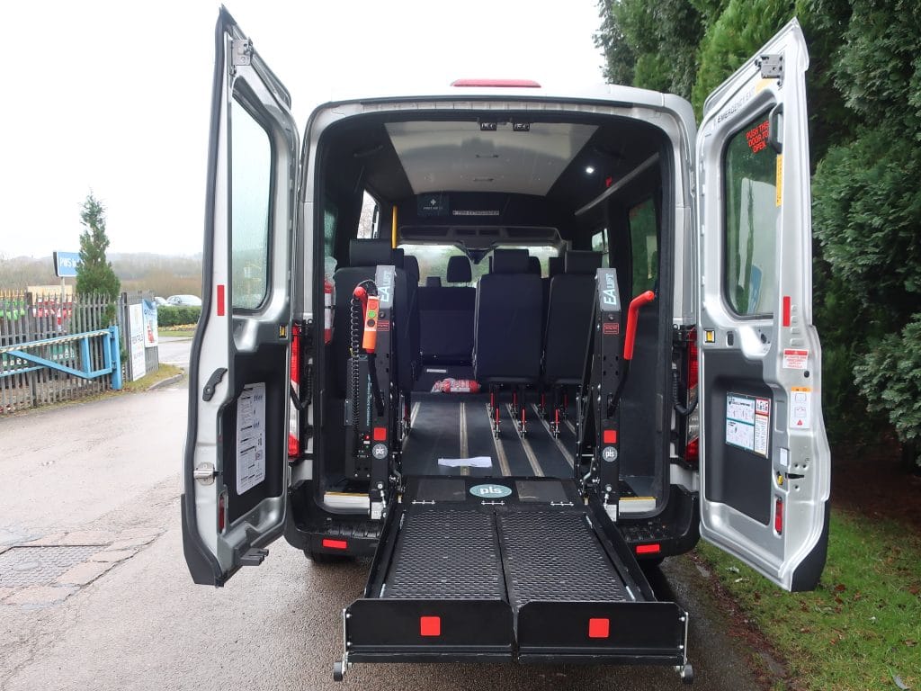 Ford-Transit-9-Seat-Wheelchair-Accessible-Minibus-External-Rear-Doors-Open