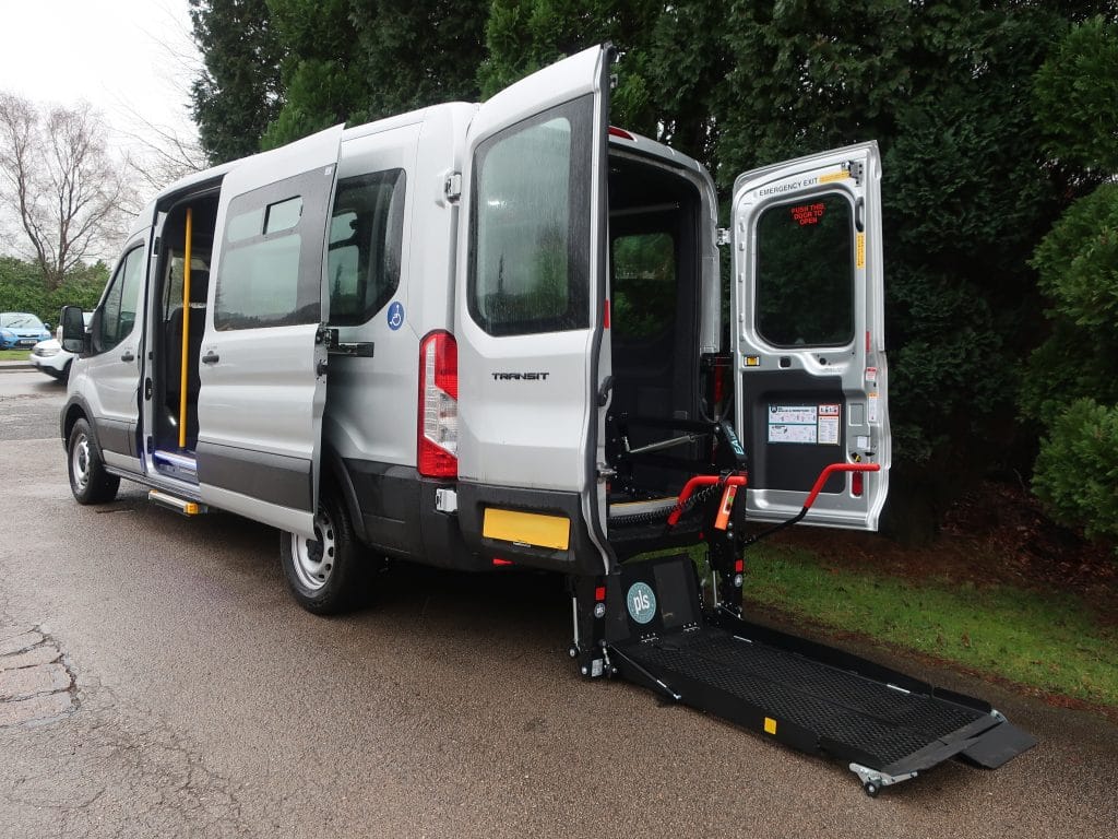 Ford-Transit-9-Seat-Wheelchair-Accessible-Minibus-External-Rear-Nearside-Lift-Out